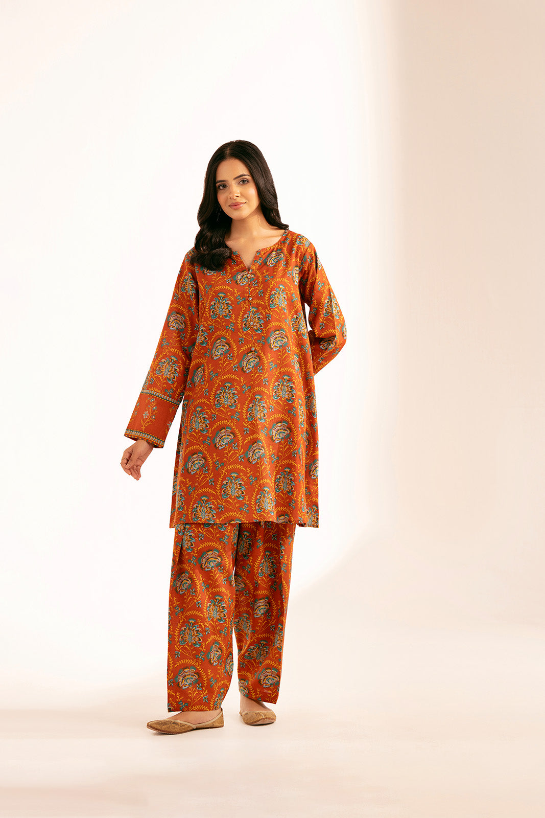 2 Piece Printed Slub Khaddar Printed Shirt (CP0224)