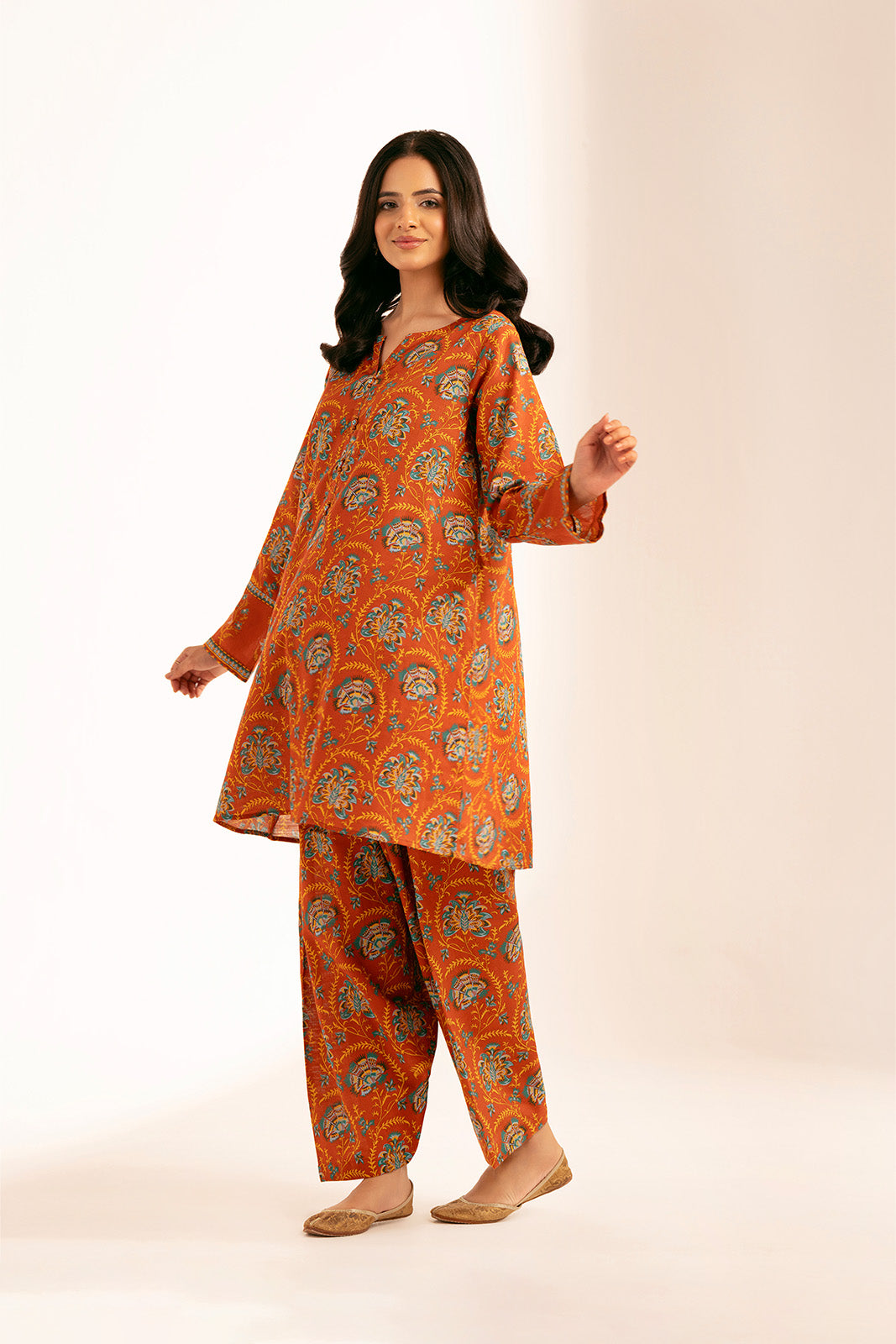 2 Piece Printed Slub Khaddar Printed Shirt (CP0224)