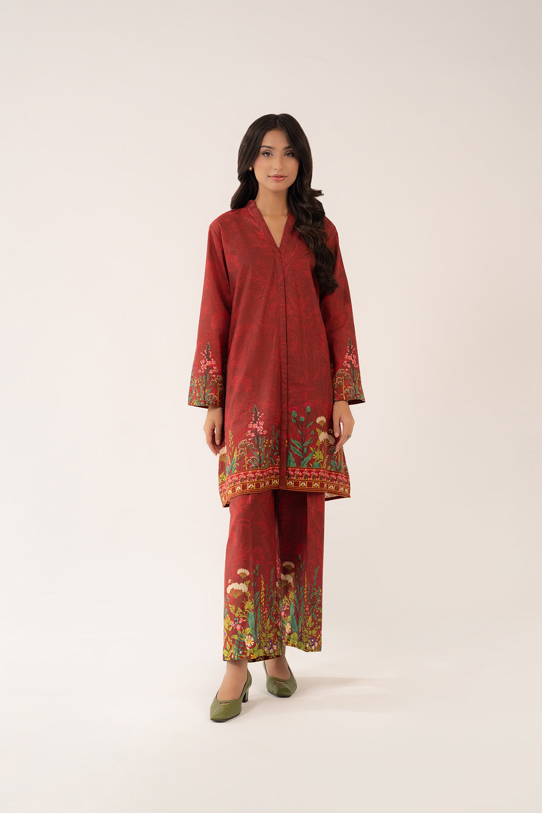 2 Piece Printed Slub Khaddar Printed Shirt (CP0258)