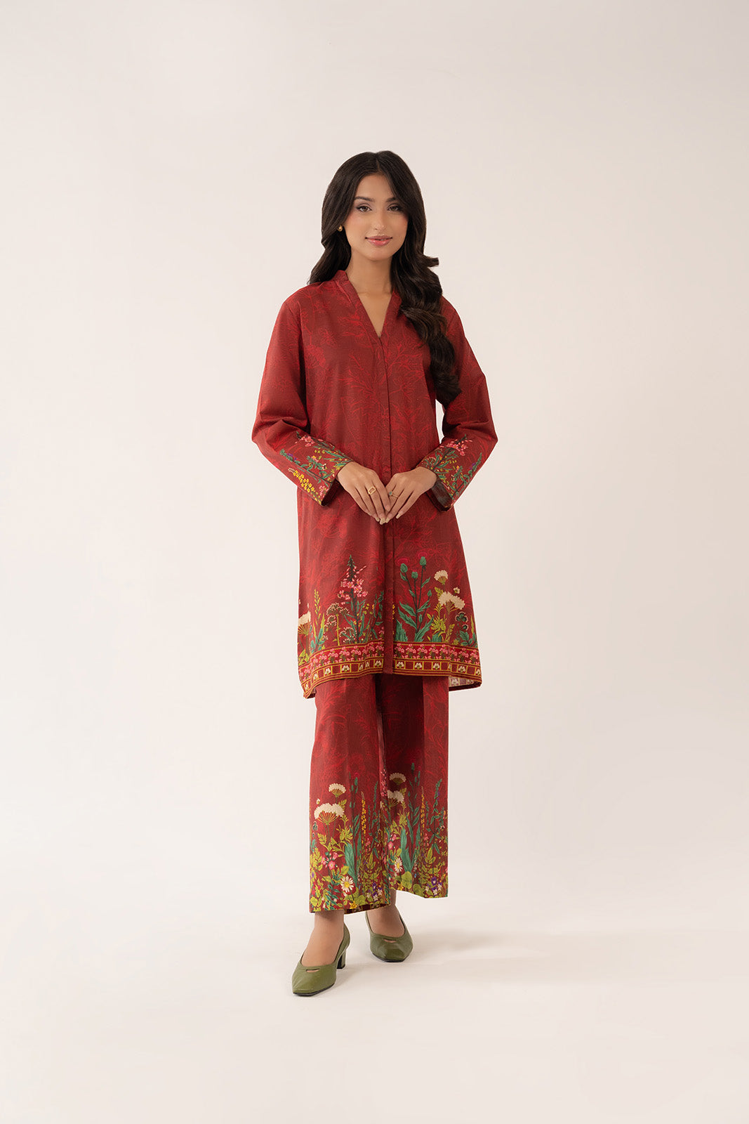 2 Piece Printed Slub Khaddar Printed Shirt (CP0258)