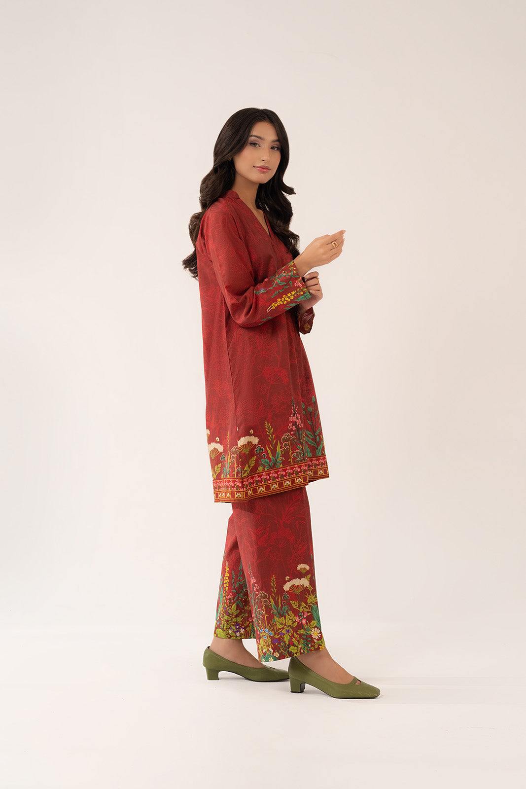 2 Piece Printed Slub Khaddar Printed Shirt (CP0258)