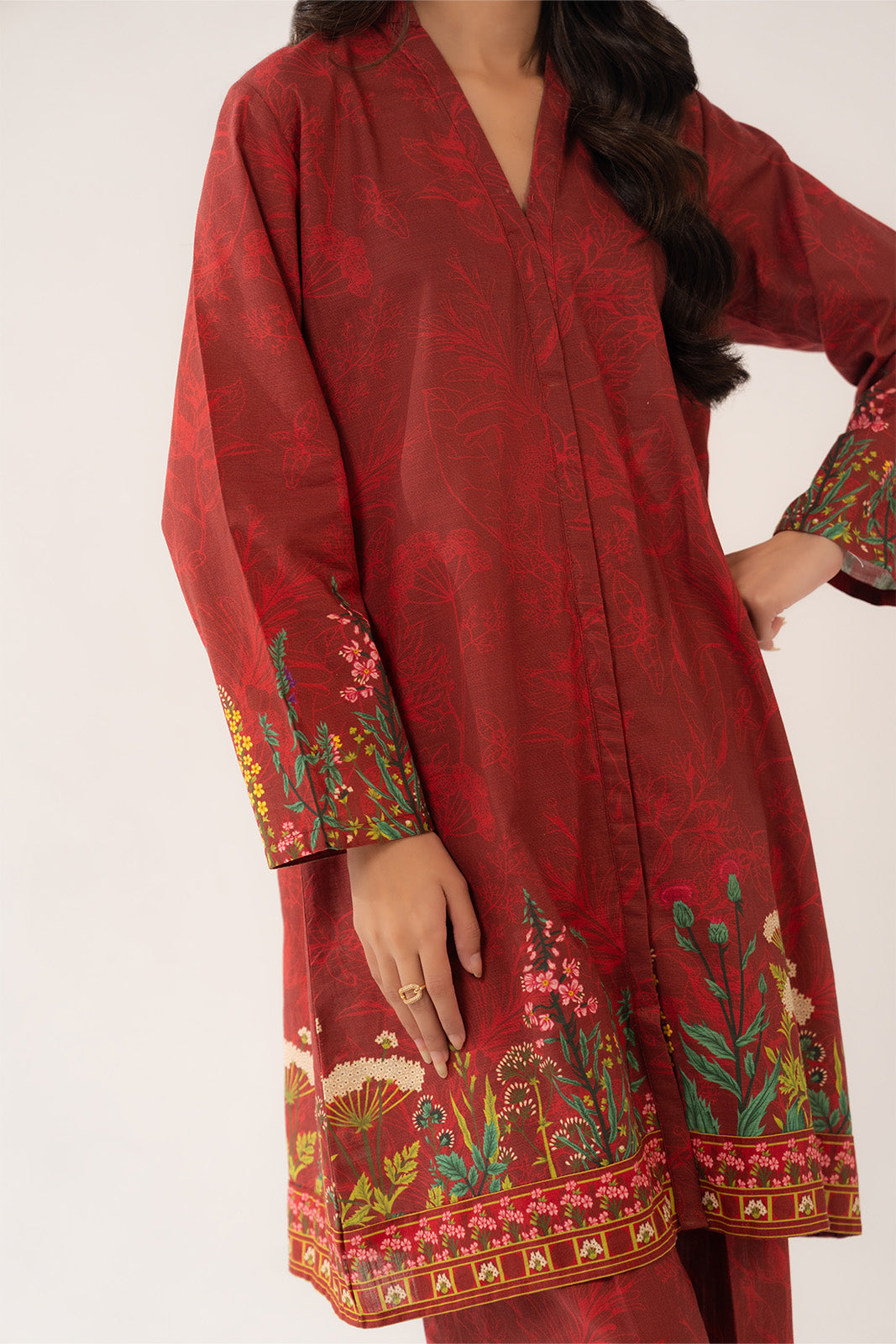 2 Piece Printed Slub Khaddar Printed Shirt (CP0258)
