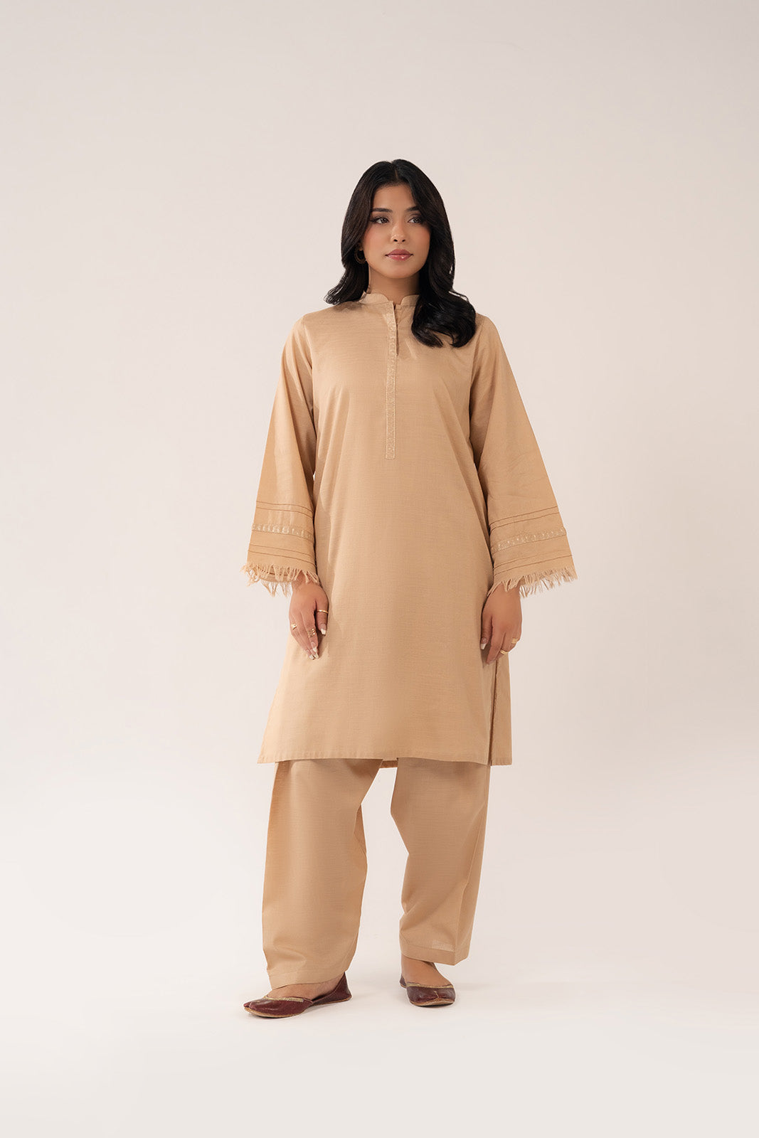 2 Piece Slub Khaddar Embroidered Shirt (CP0261)