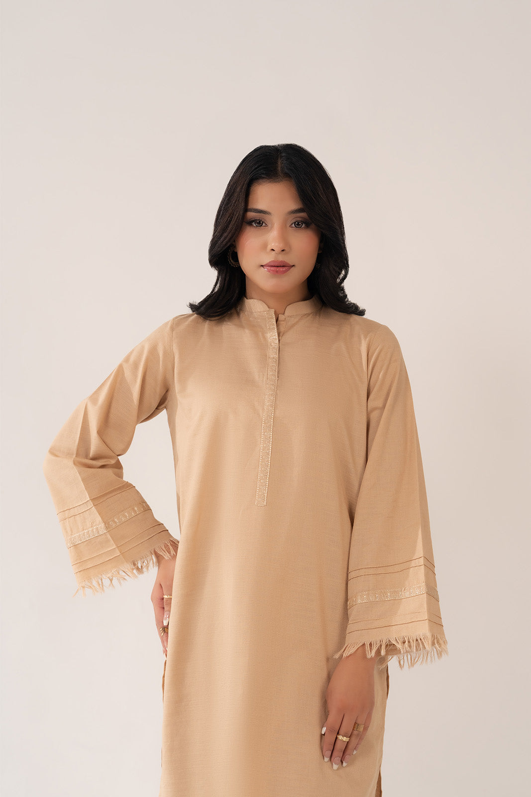 2 Piece Slub Khaddar Embroidered Shirt (CP0261)
