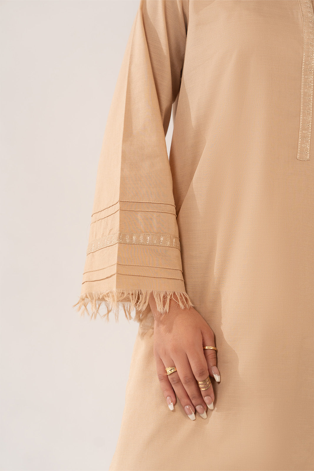 2 Piece Slub Khaddar Embroidered Shirt (CP0261)