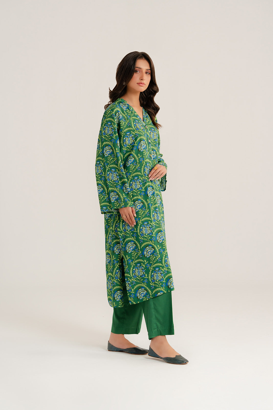 2 Piece Linen Printed Printed Suit (CP0278)