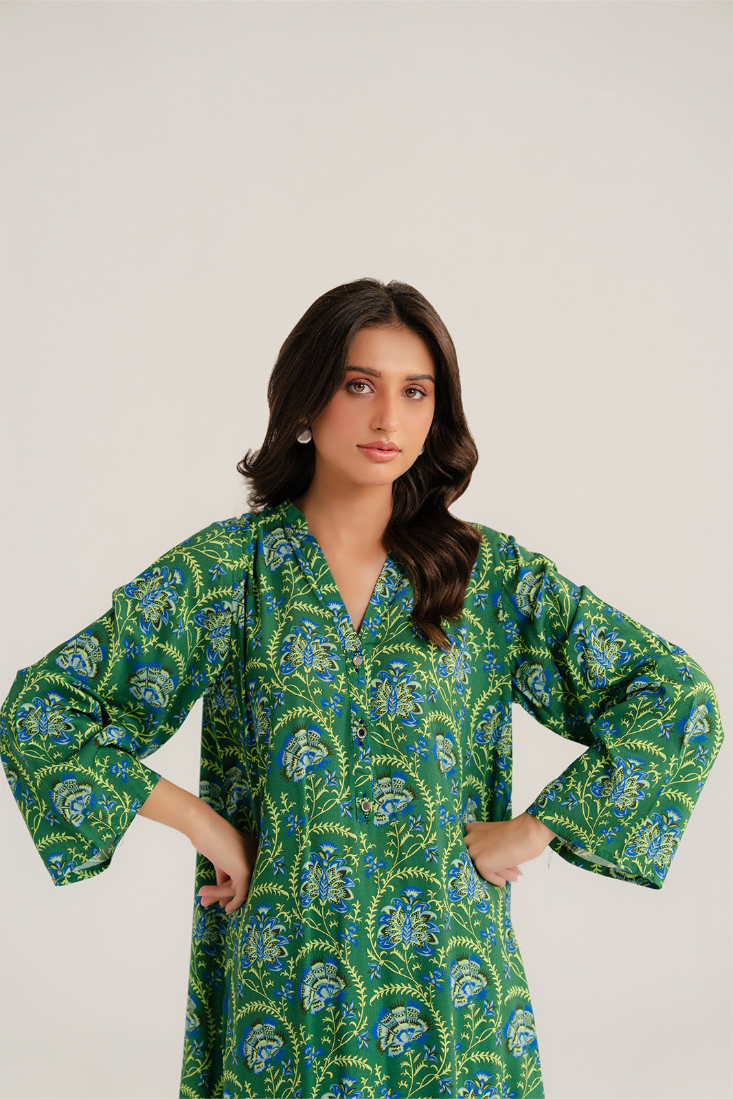 2 Piece Linen Printed Printed Suit (CP0278)