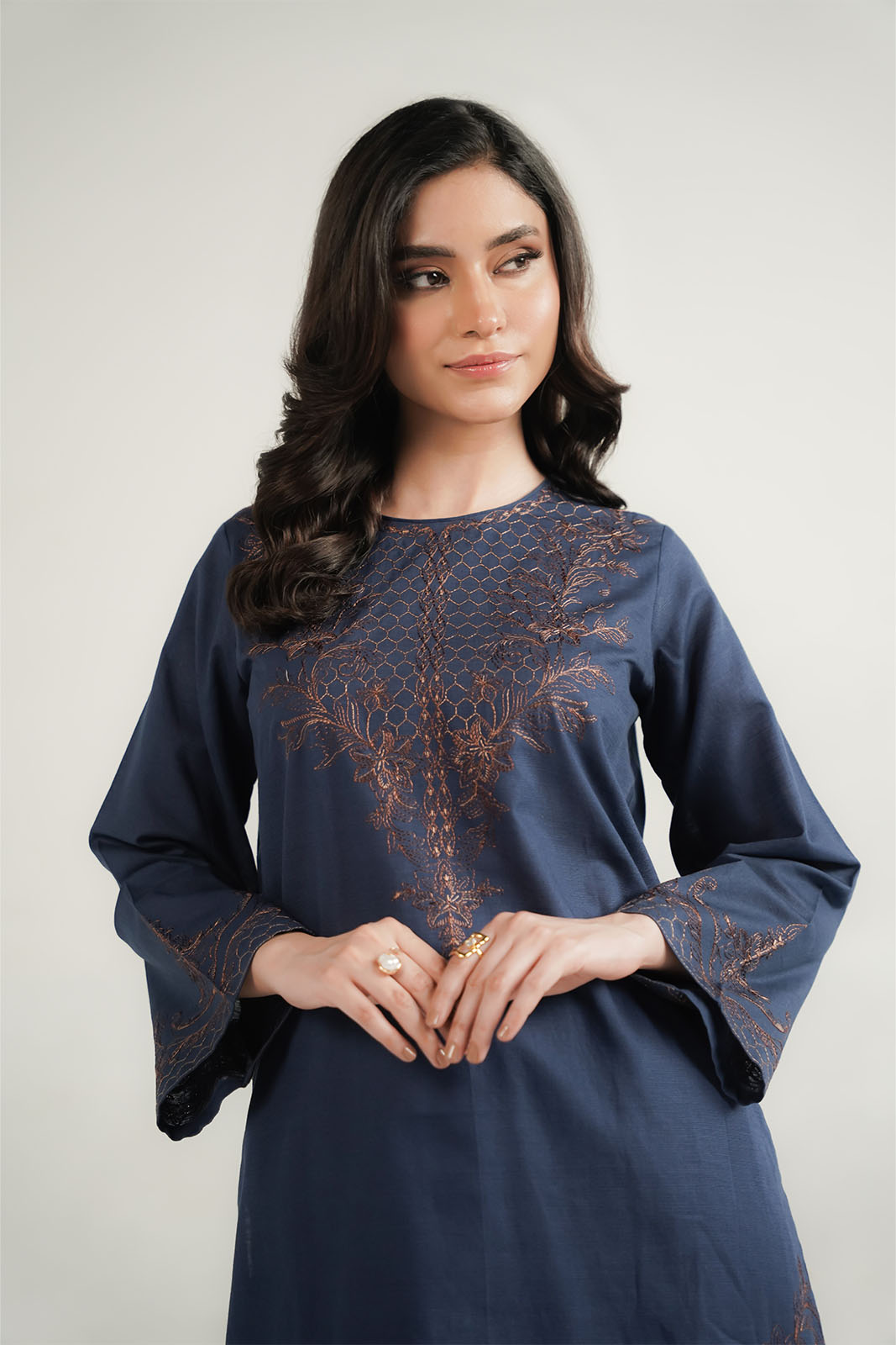 2 Piece Slub Khaddar Embroidered Suit (CP0536)