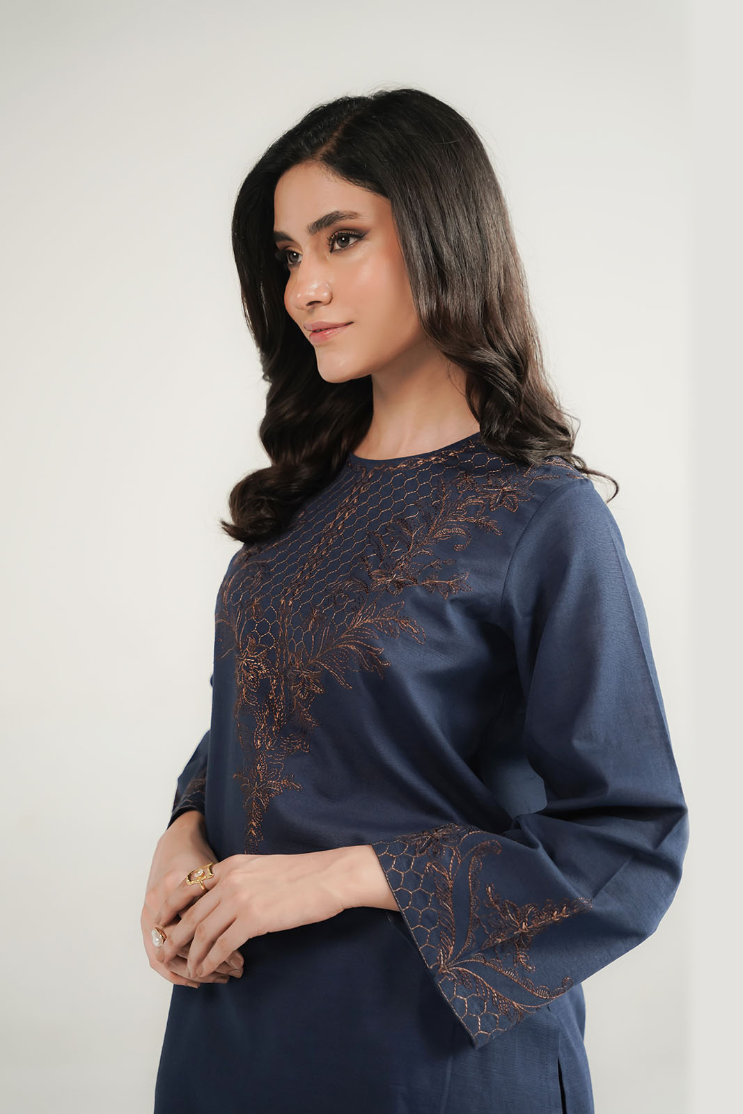 2 Piece Slub Khaddar Embroidered Suit (CP0536)