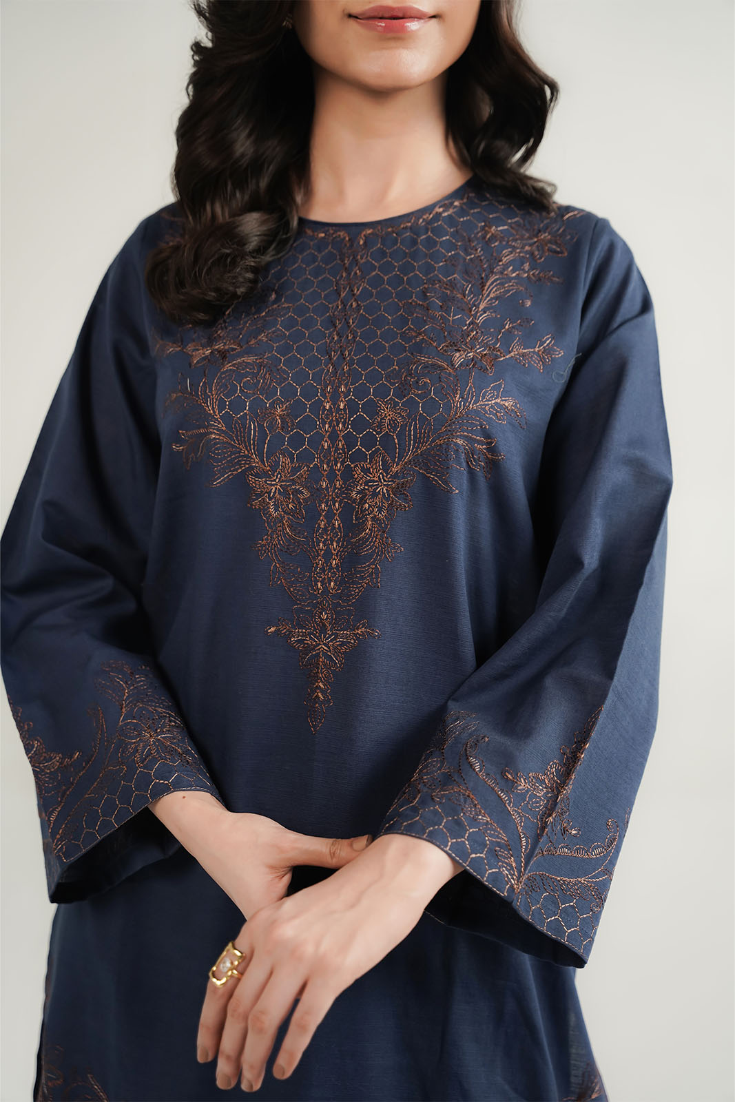2 Piece Slub Khaddar Embroidered Suit (CP0536)