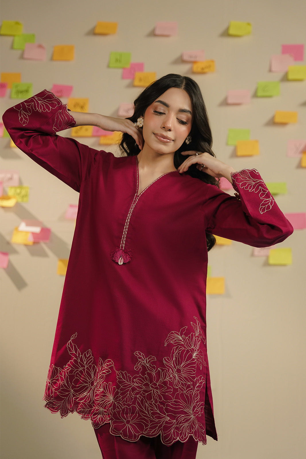 2 Piece Slub Khaddar Embroidered Suit (CP0537)