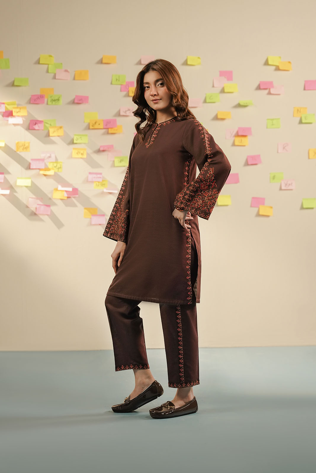 2 Piece Slub Khaddar Embroidered Suit (CP0547)