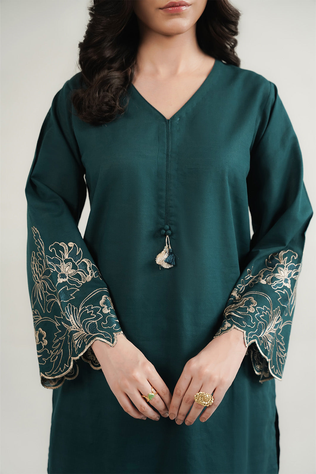 2 Piece Slub Khaddar Embroidered Suit (CP0551)