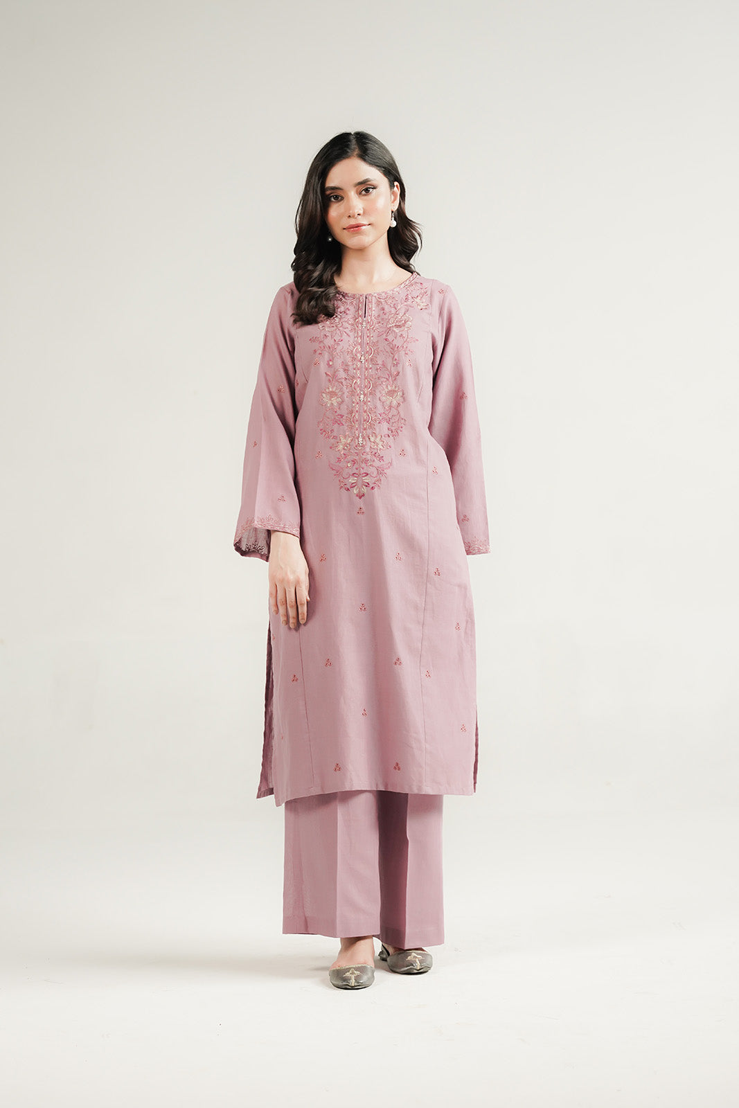2 Piece Slub Khaddar Embroidered Suit (CP0554)