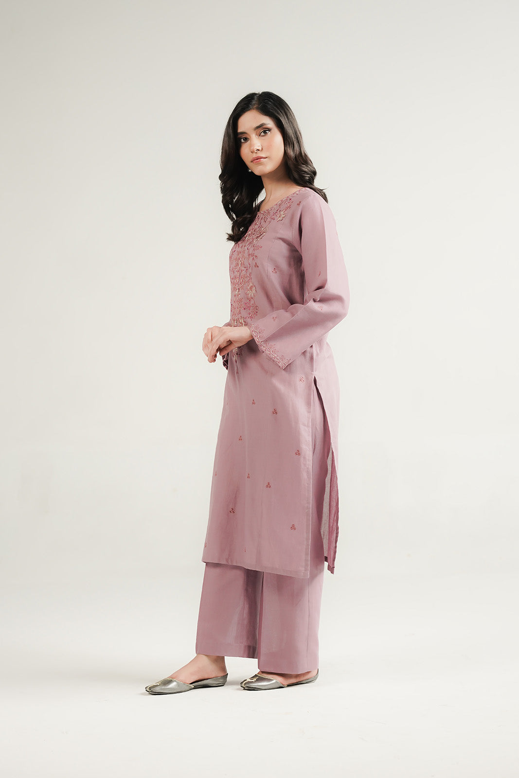 2 Piece Slub Khaddar Embroidered Suit (CP0554)