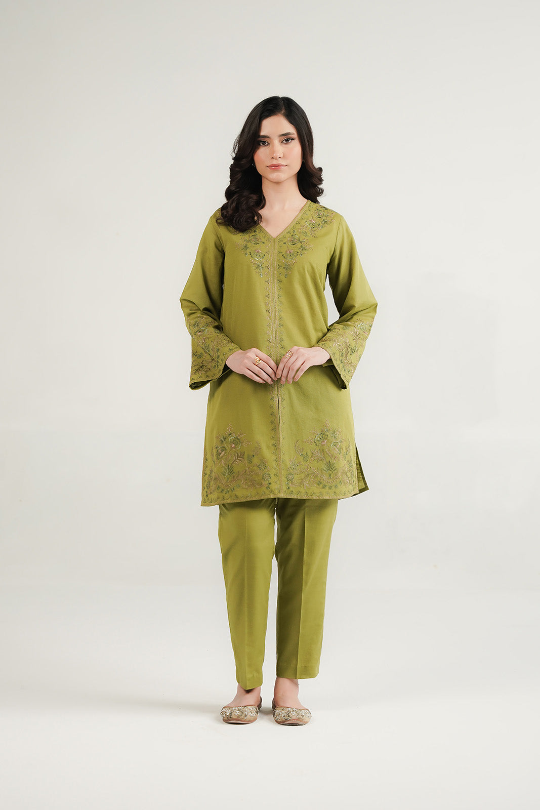 2 Piece Slub Khaddar Embroidered Suit (CP0557)