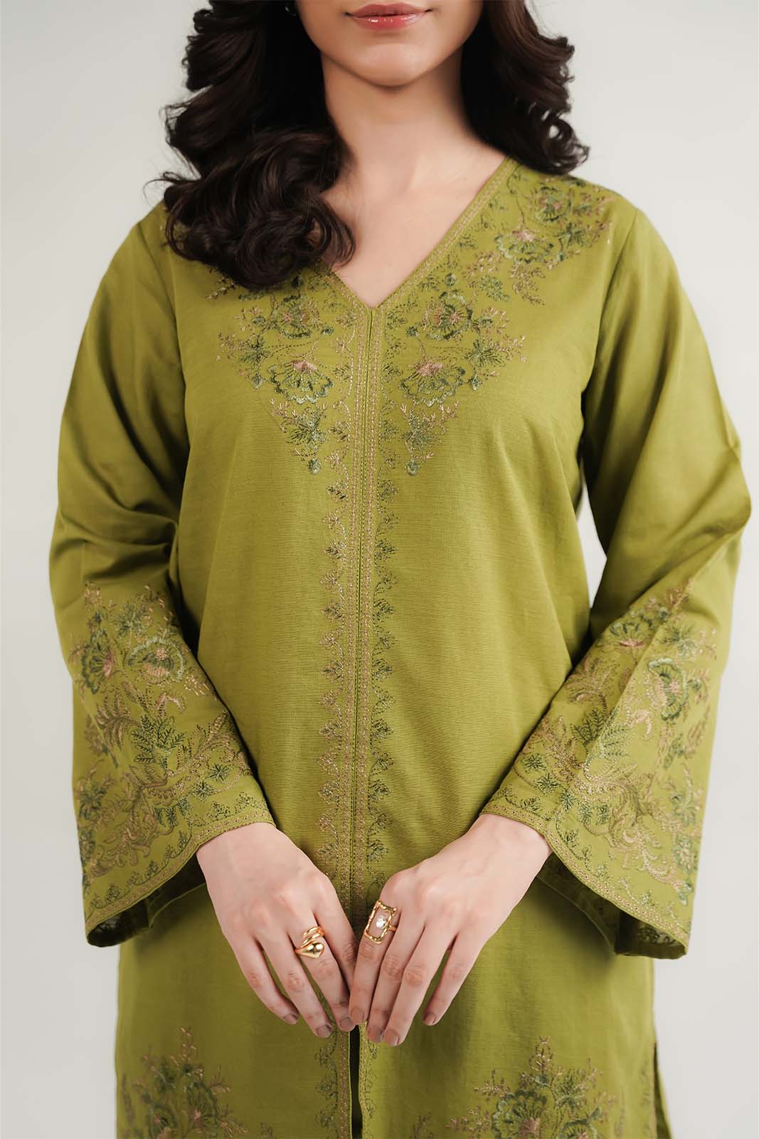 2 Piece Slub Khaddar Embroidered Suit (CP0557)