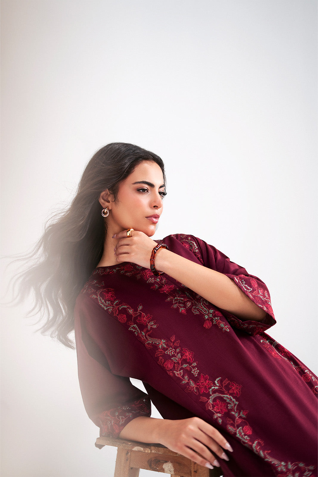2 Piece Slub Khaddar Embroidered Suit (CP0572)