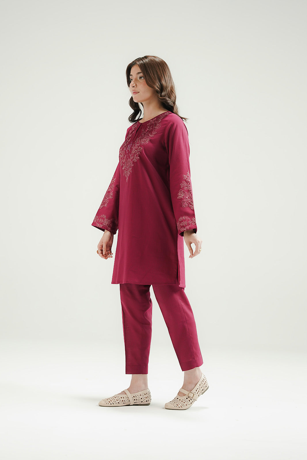 2 Piece Slub Khaddar Embroidered Suit (CP0575)