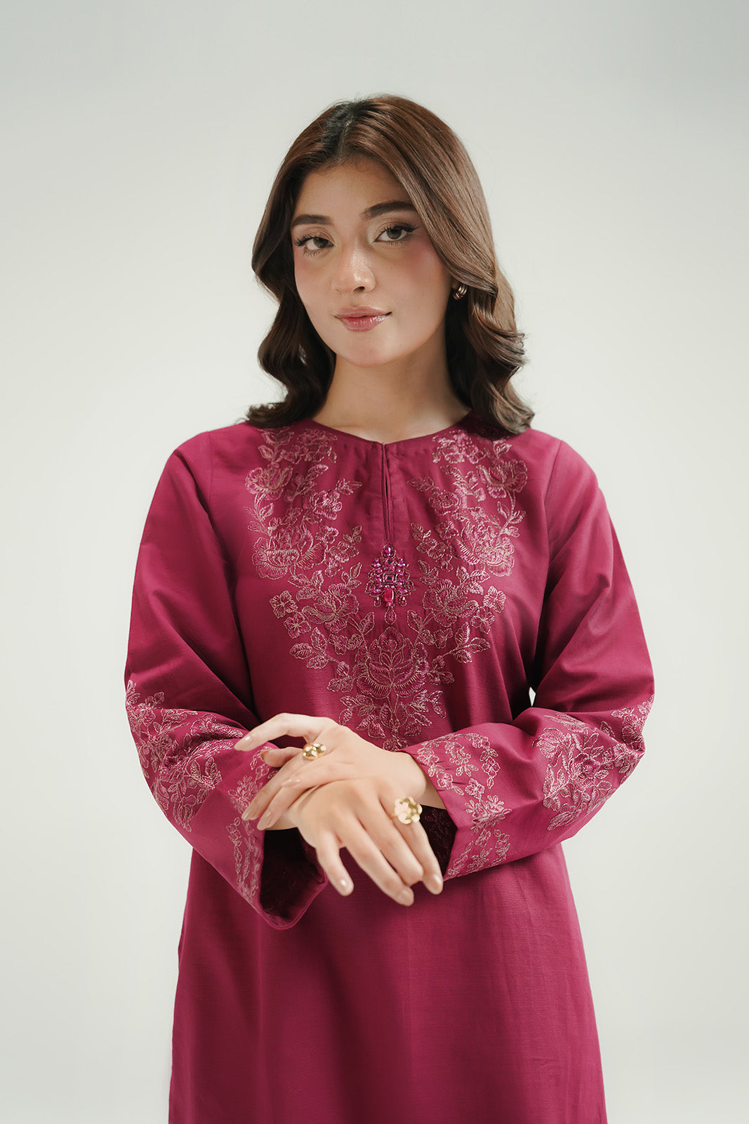 2 Piece Slub Khaddar Embroidered Suit (CP0575)