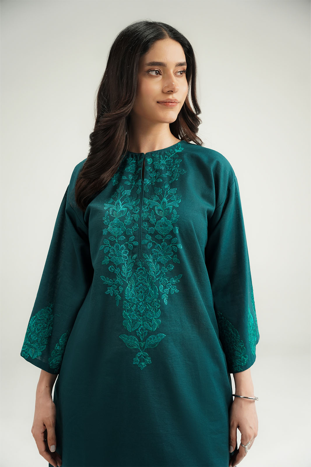 2 Piece Slub Khaddar Embroidered Suit (CP0582)