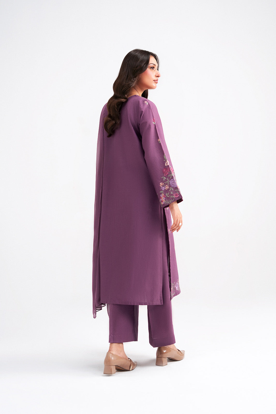 3 Piece Slub Khaddar Embroidered Suit (CP0584)