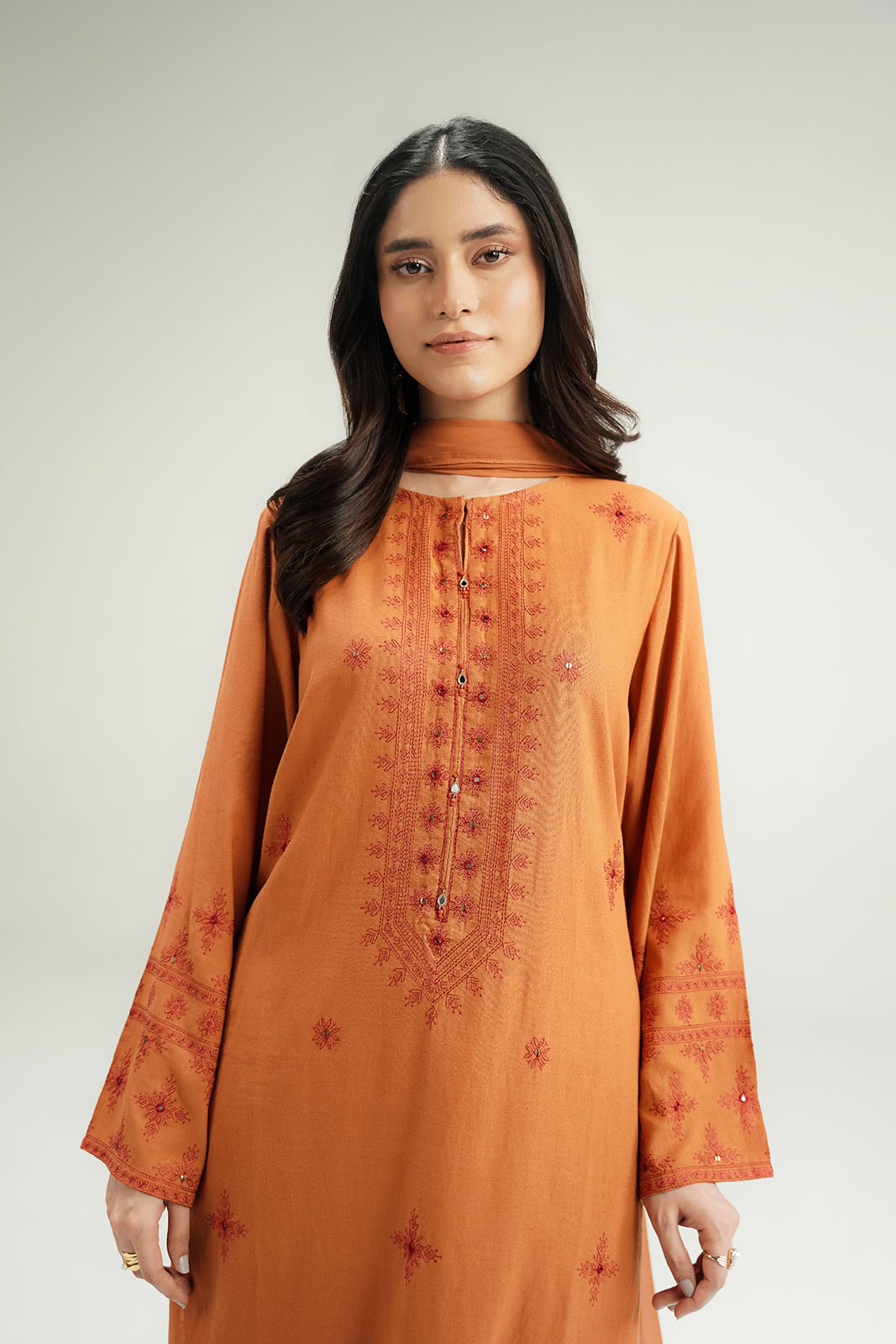 3 Piece Lawn Karandi Embroidered Suit (CP0589)