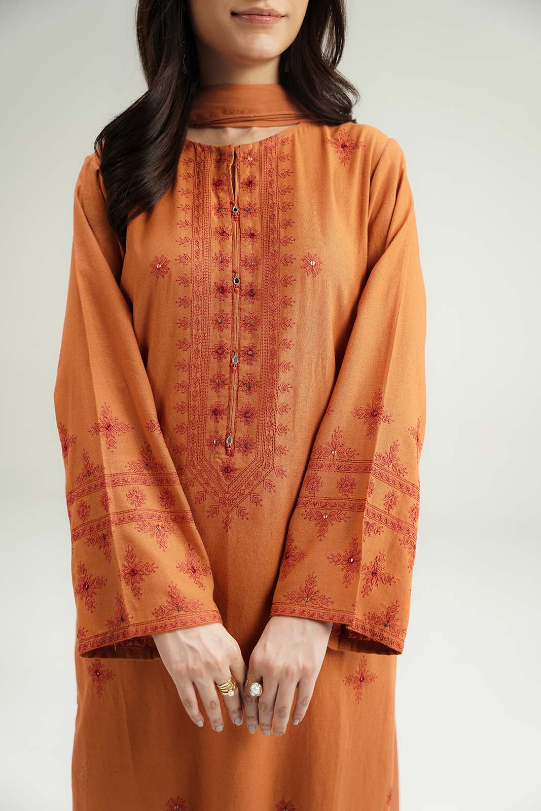 3 Piece Lawn Karandi Embroidered Suit (CP0589)