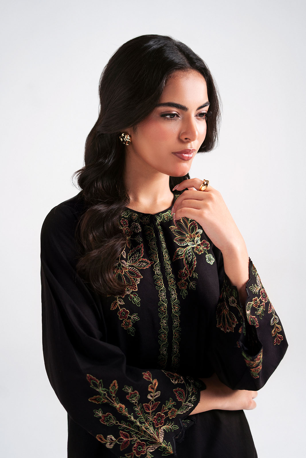 2 Piece Slub Khaddar Embroidered Suit (CP0597)