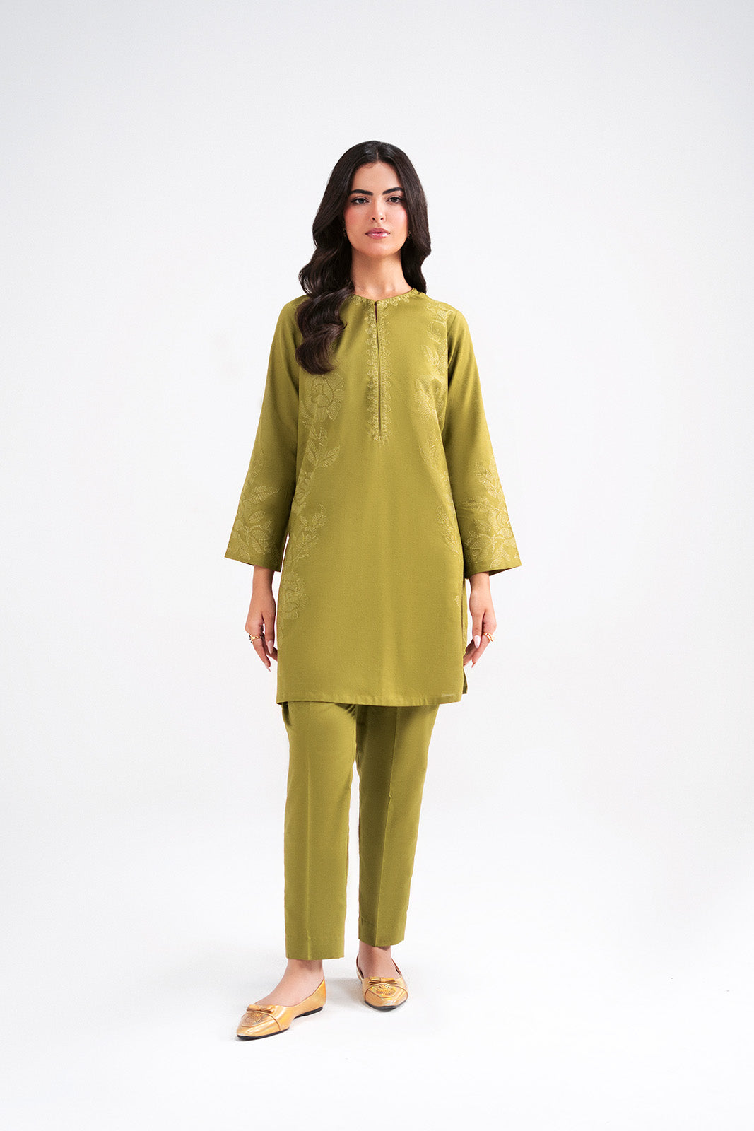 2 Piece Slub Khaddar Embroidered Suit (CP0598)