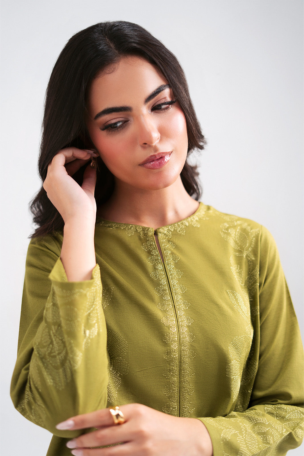2 Piece Slub Khaddar Embroidered Suit (CP0598)