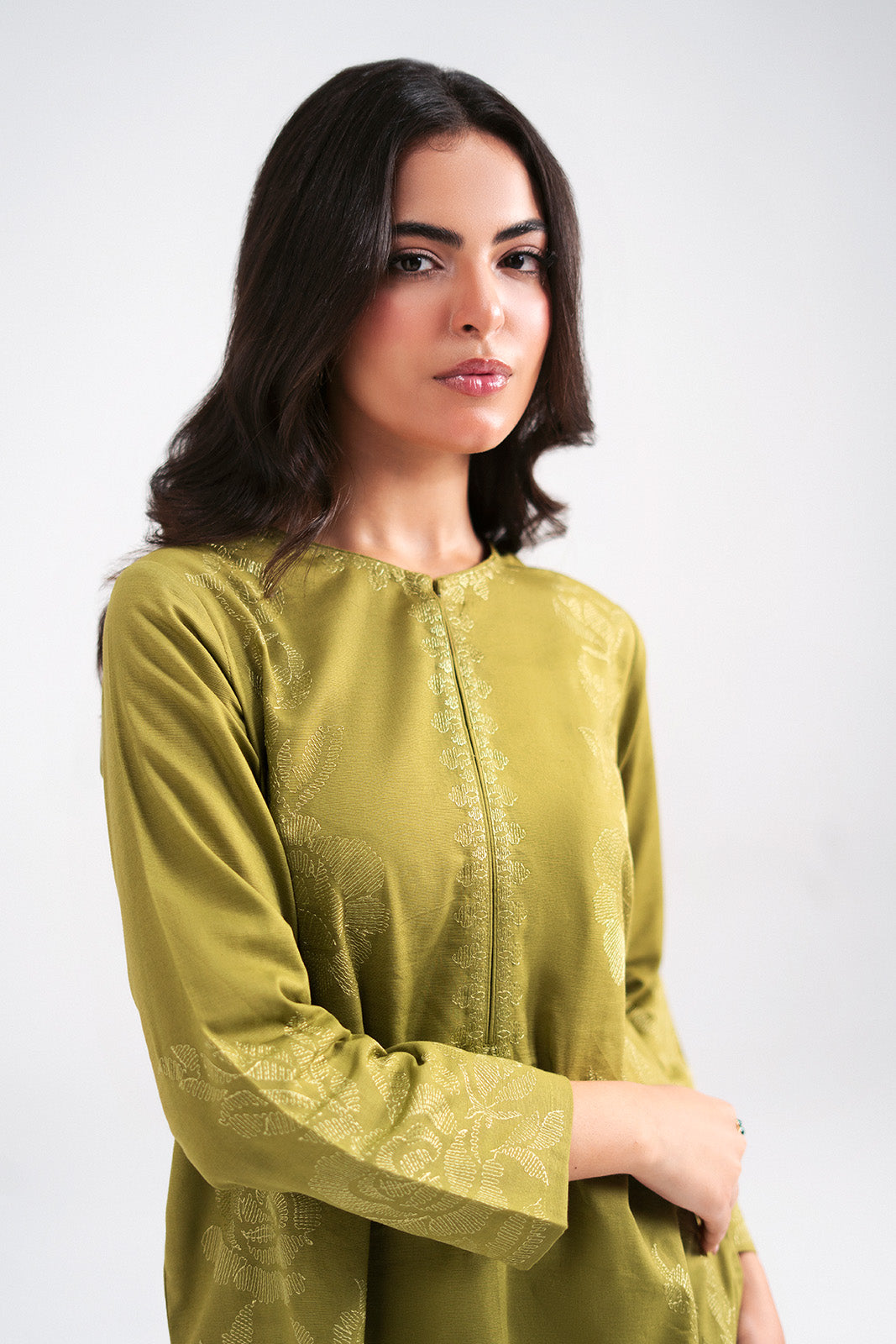 2 Piece Slub Khaddar Embroidered Suit (CP0598)