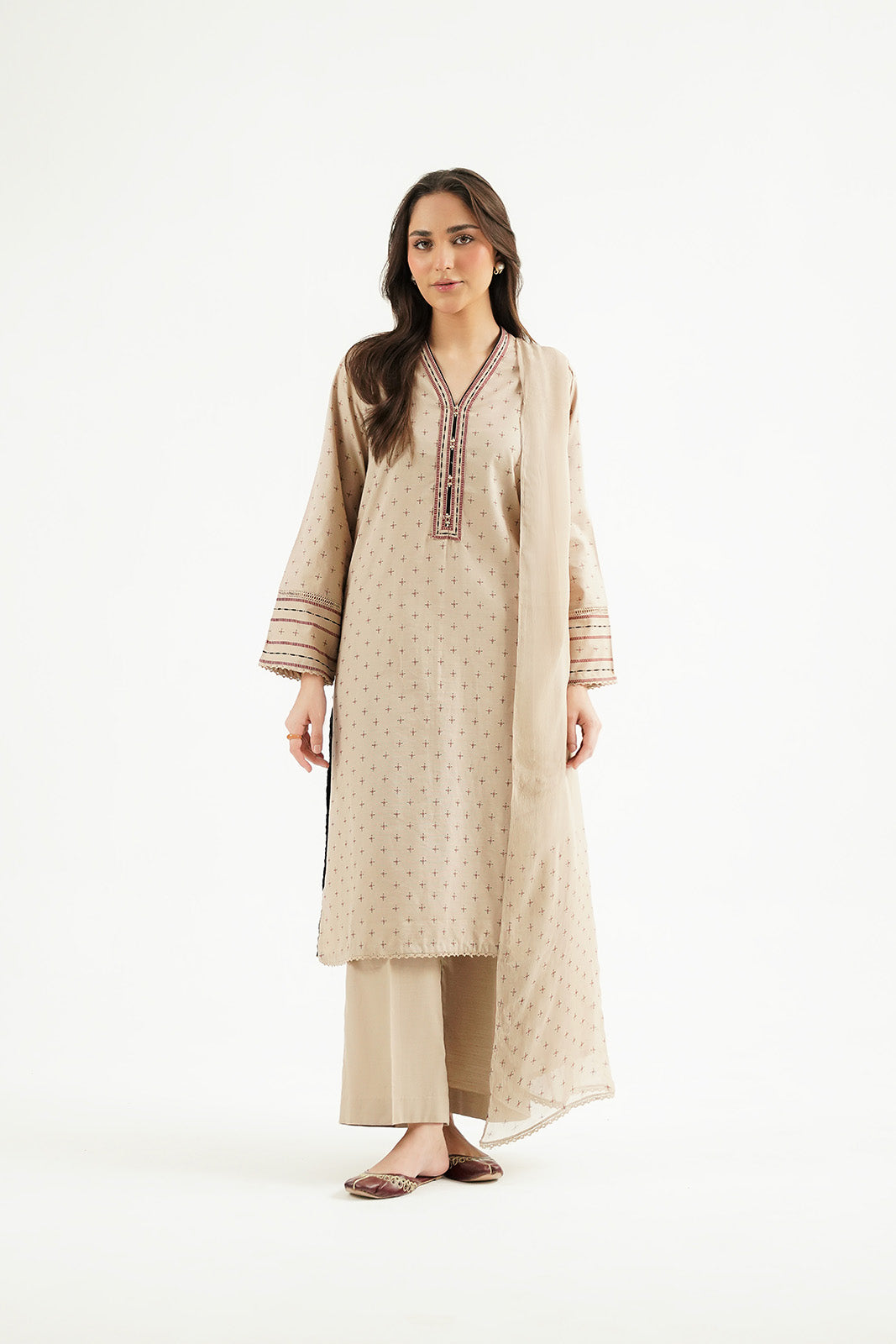 3 Piece Printed Slub Khaddar Printed Suit (CP0600)