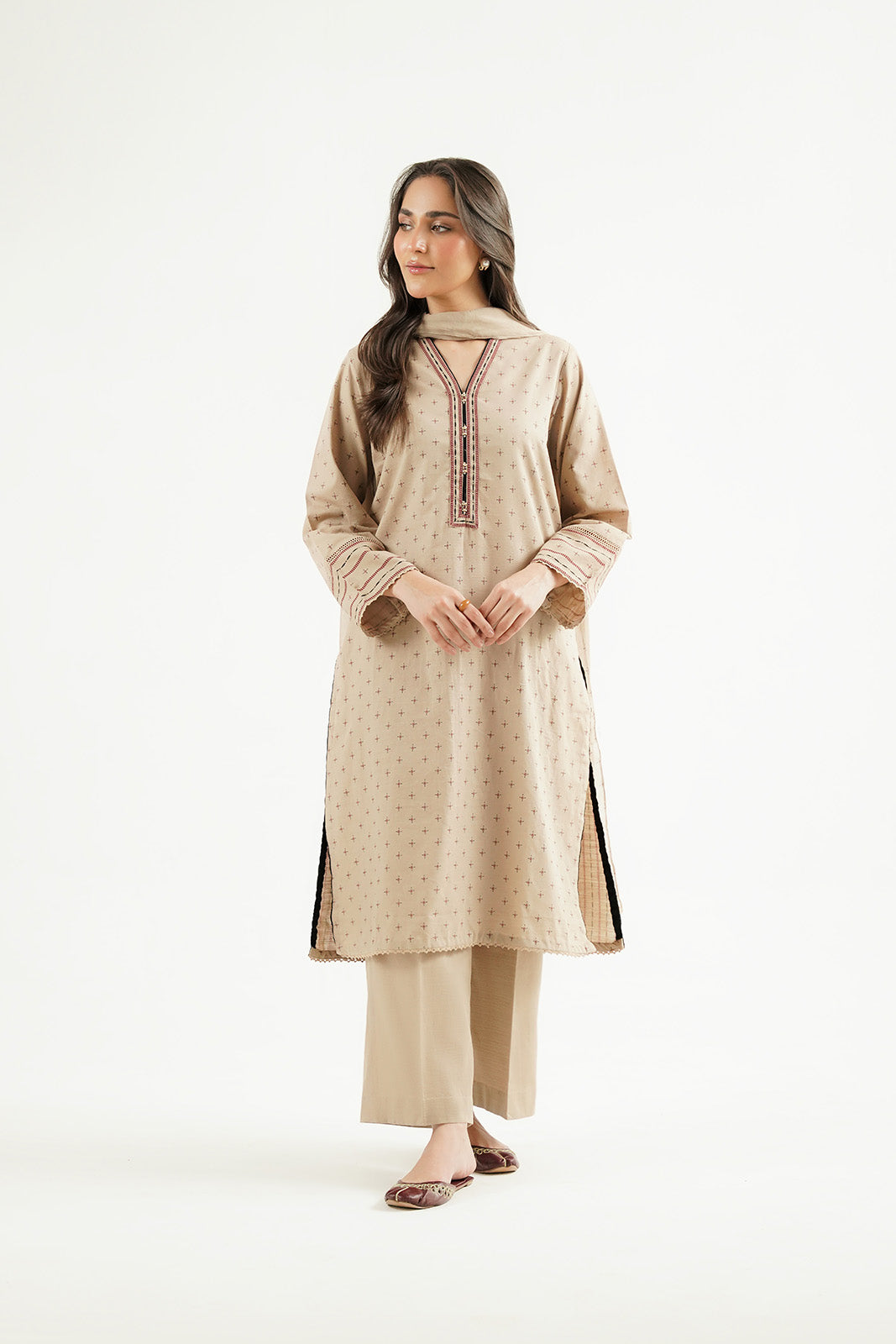 3 Piece Printed Slub Khaddar Printed Suit (CP0600)