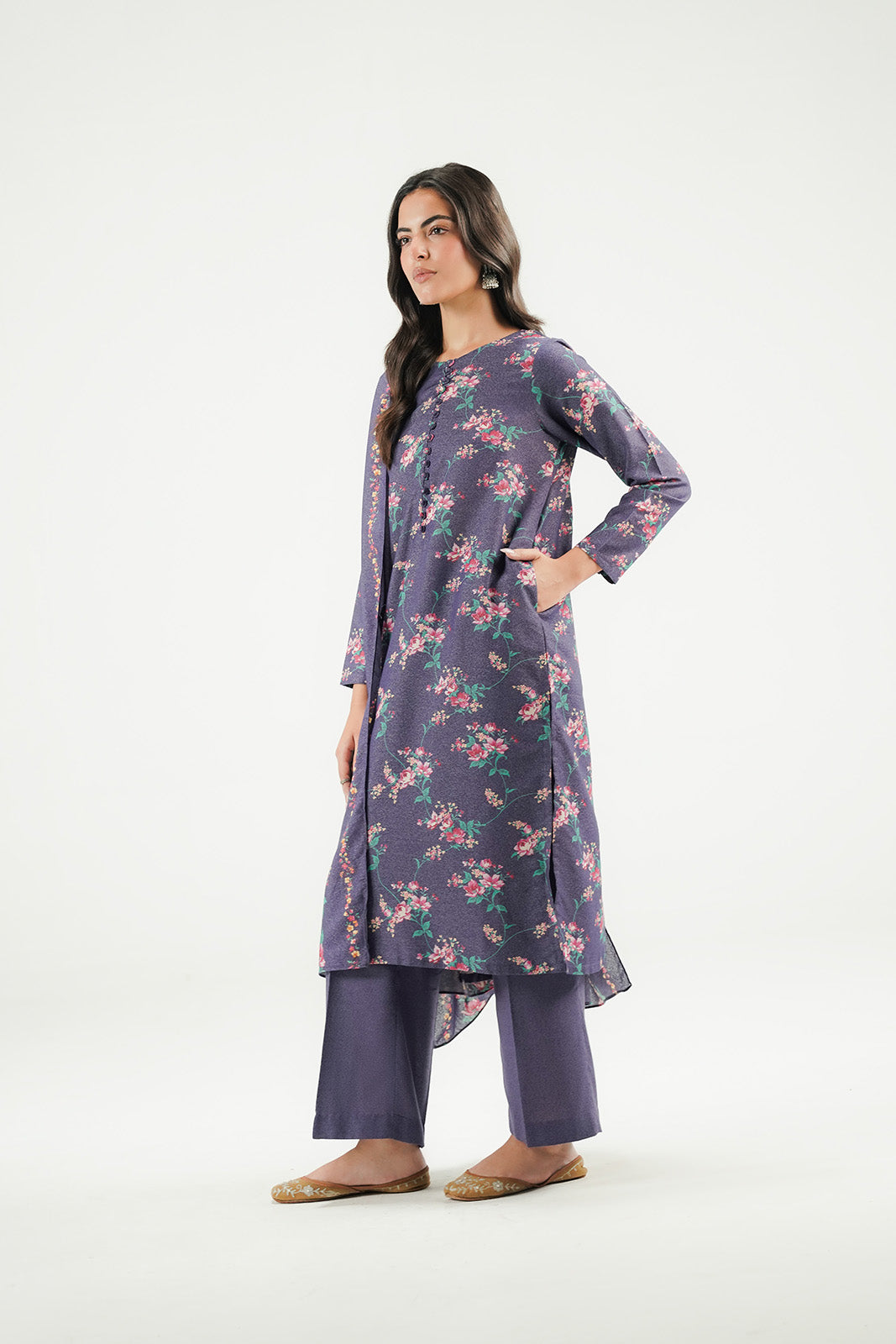 3 Piece Printed Lawn Karandi Printed Suit (CP0603)