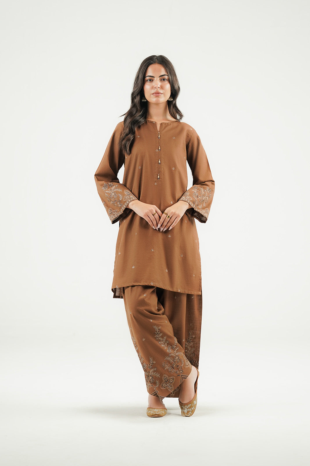 2 Piece Slub Khaddar Embroidered Suit (CP0606)