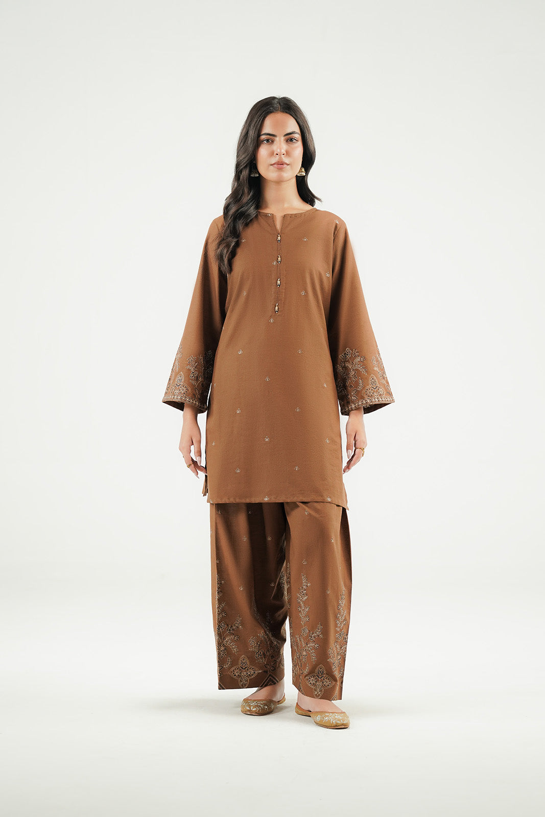 2 Piece Slub Khaddar Embroidered Suit (CP0606)