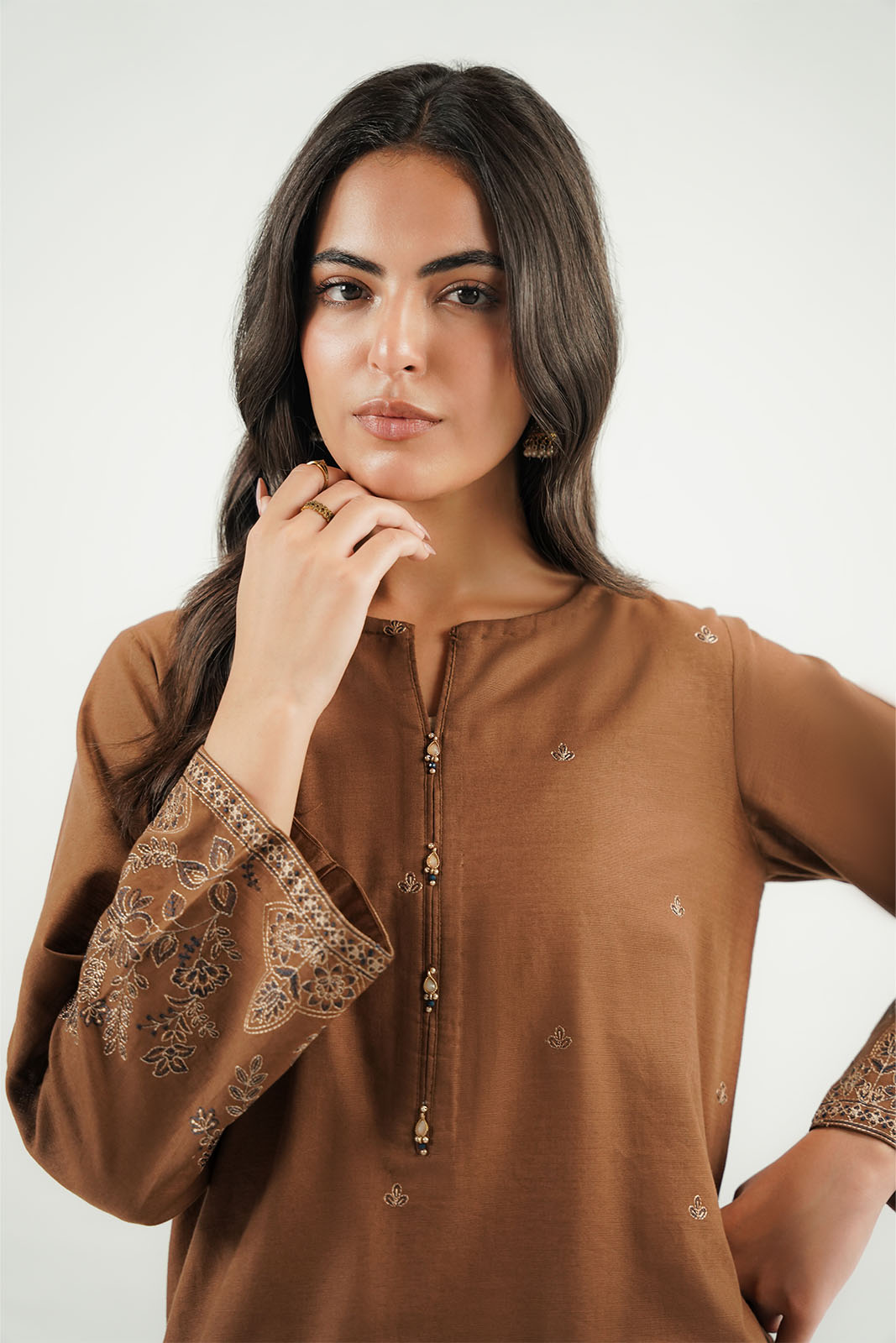 2 Piece Slub Khaddar Embroidered Suit (CP0606)