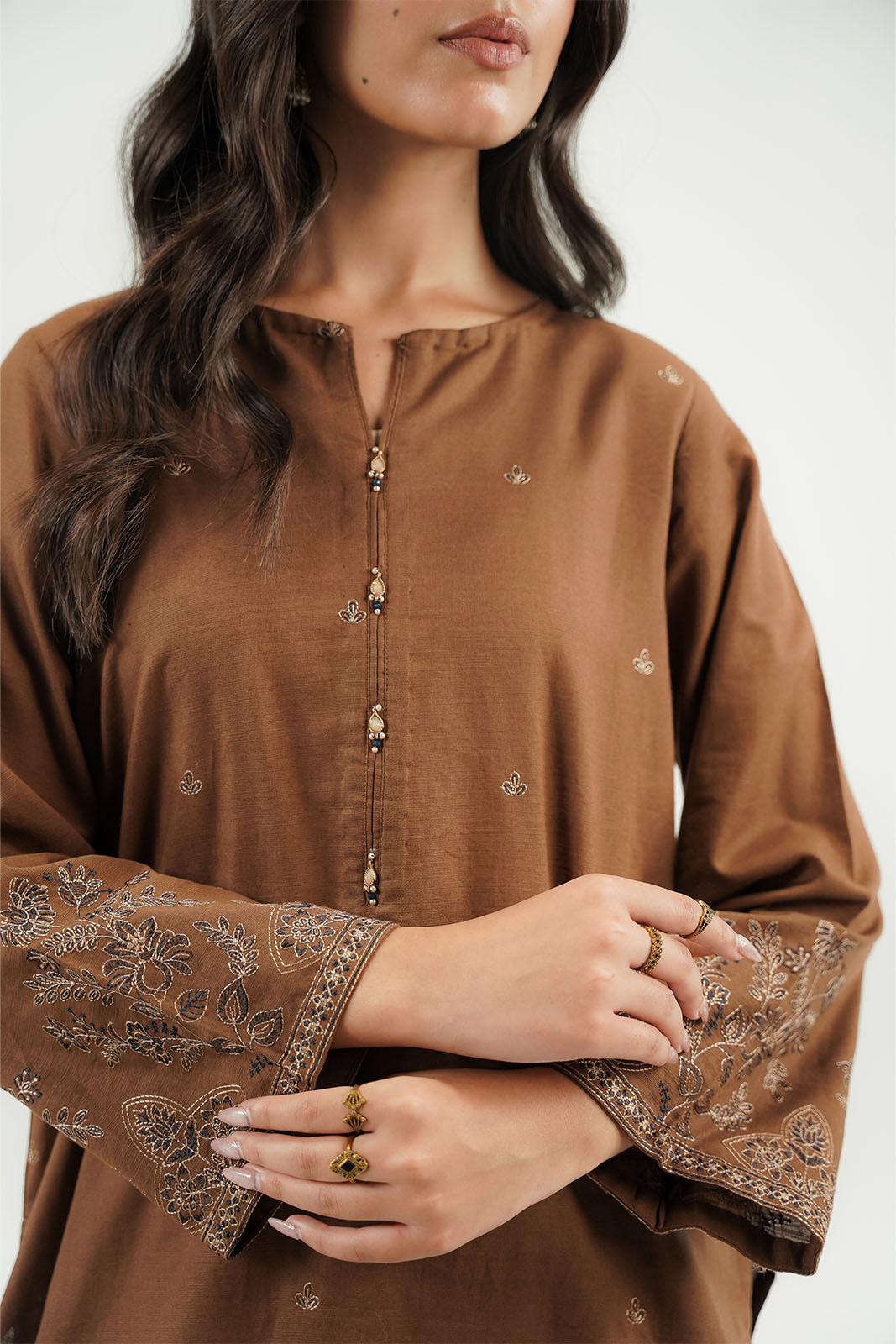 2 Piece Slub Khaddar Embroidered Suit (CP0606)