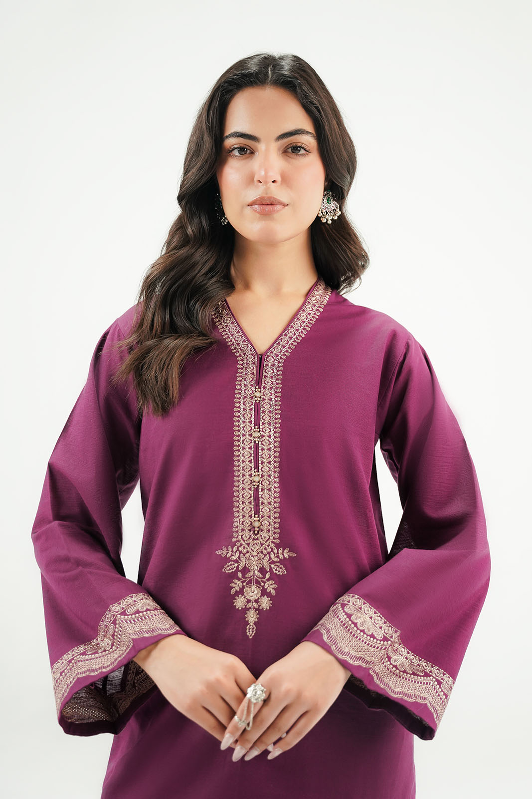 2 Piece Slub Khaddar Embroidered Suit (CP0610)