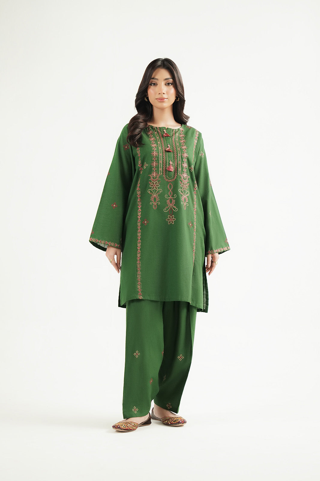 2 Piece Slub Khaddar Embroidered Suit (CP0617)