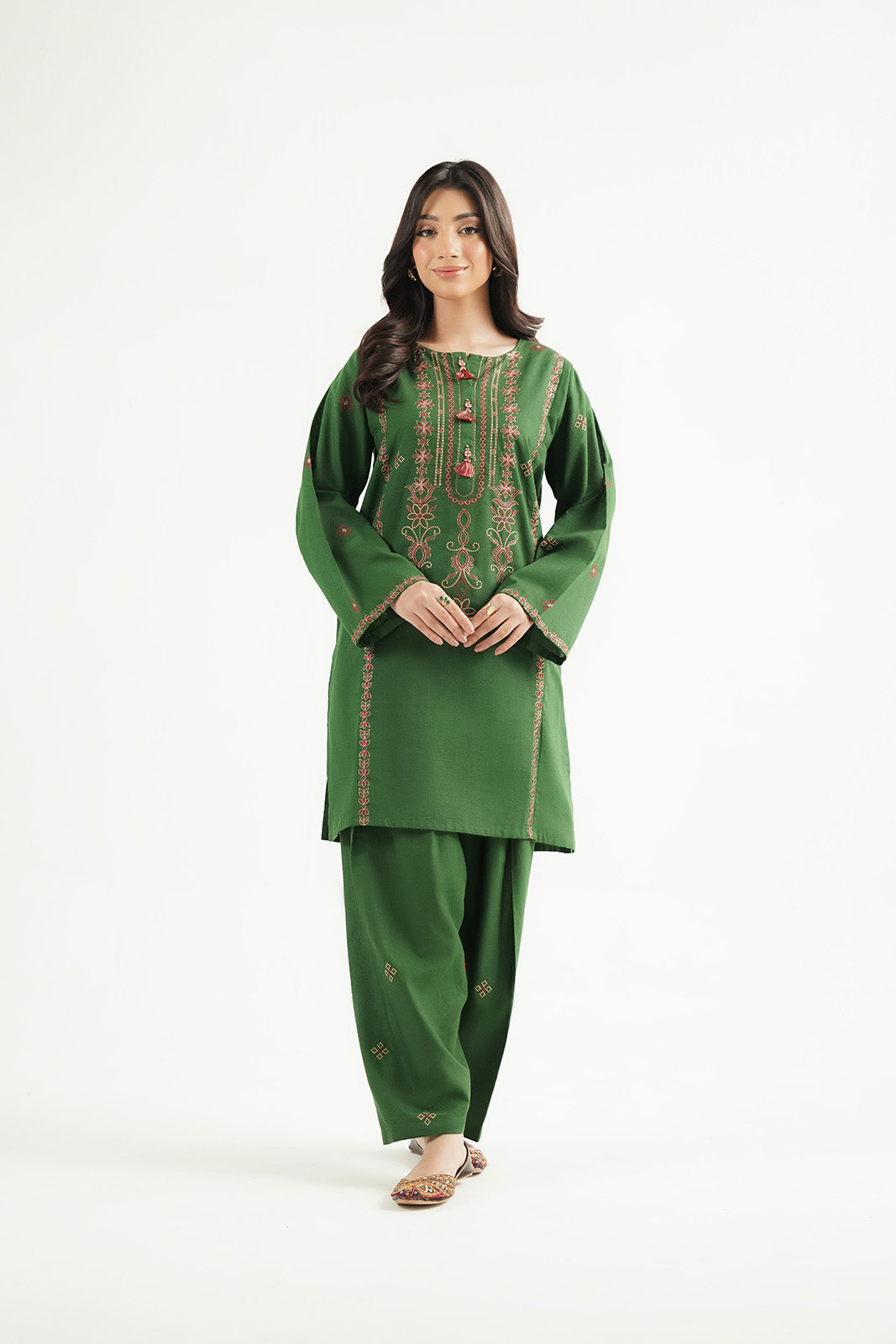 2 Piece Slub Khaddar Embroidered Suit (CP0617)