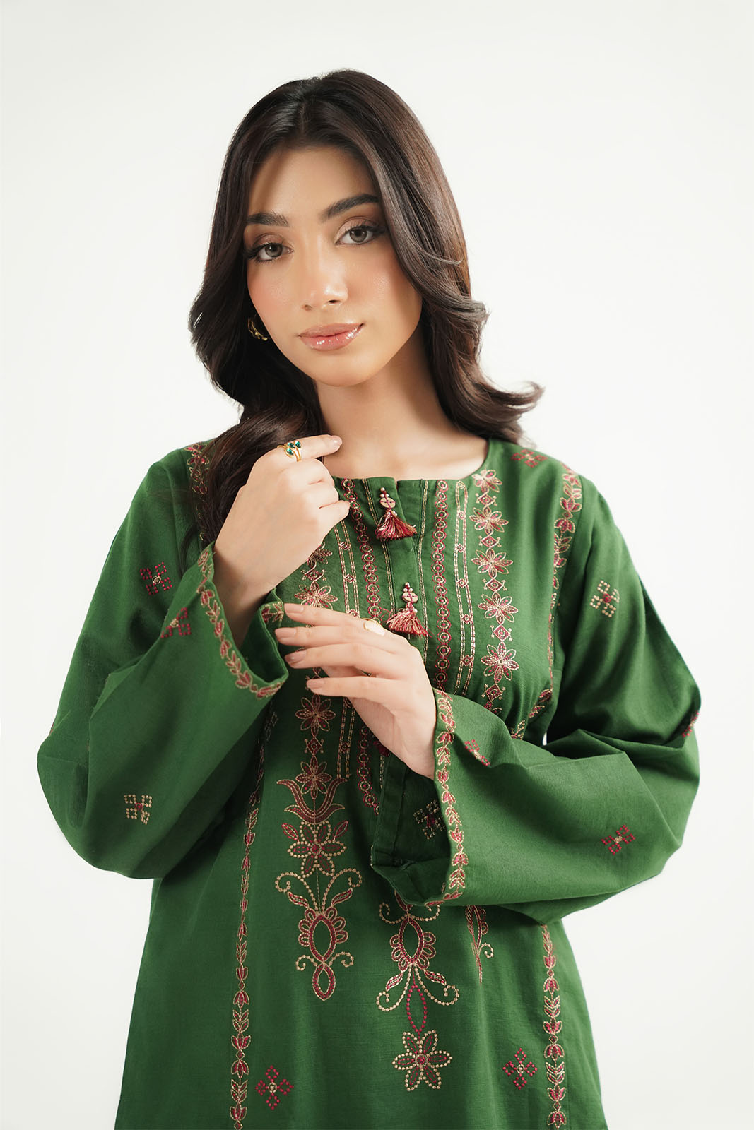 2 Piece Slub Khaddar Embroidered Suit (CP0617)
