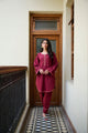 Ss24Dc-2323 Maroon 2Pcs Embroidered Kurta With Trouser