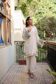 SS24DA-2405 OFF WHITE EMBROIDERED KURTA WITH TROUSER