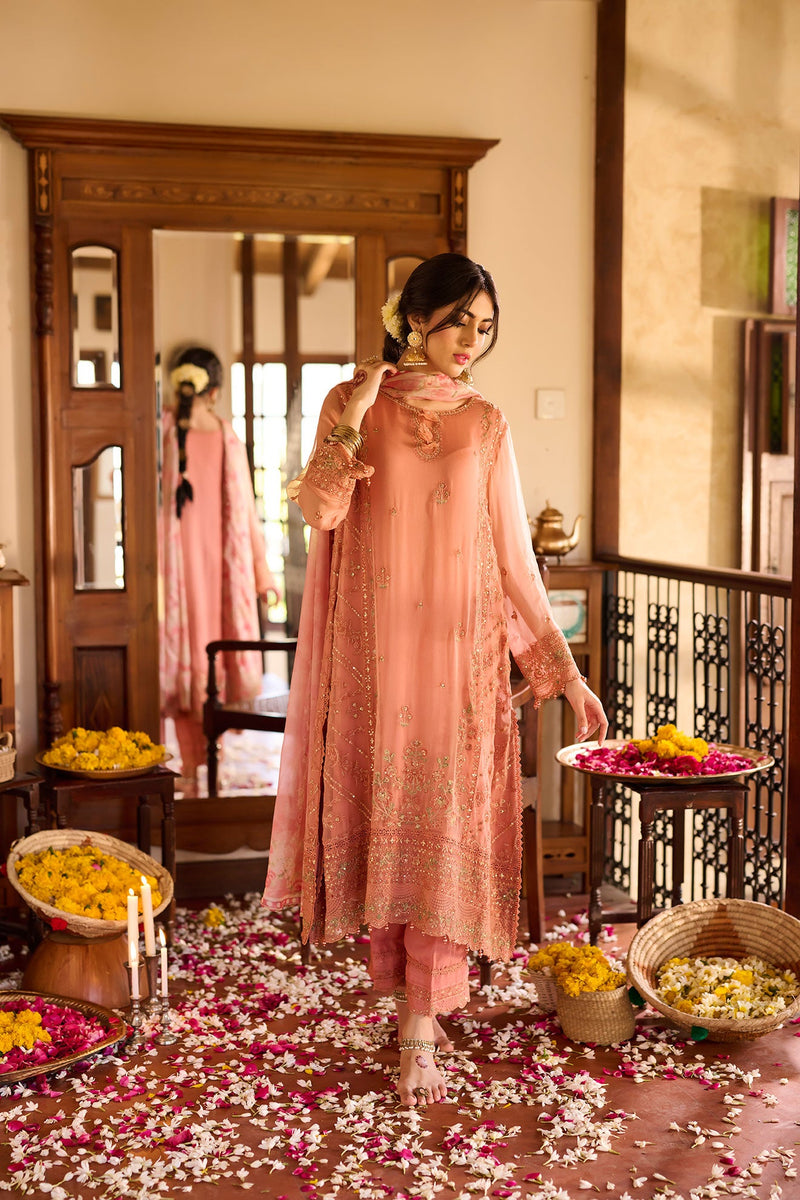 Ss24Da-2366 Rust 2Pcs Embroidered Kurta With Trouser