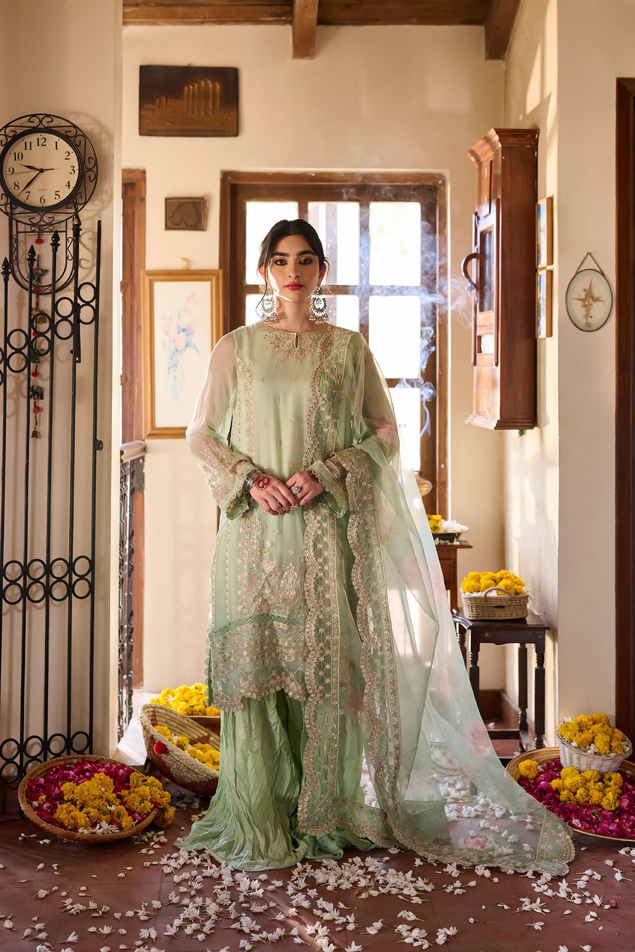 Ss24Dd-1168 Light Green Dupatta