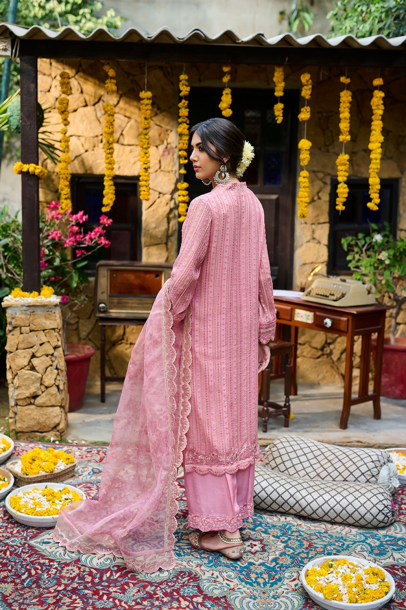 Ss24Da-2364 Pink 2Pcs Embroidered Kurta With Trouser