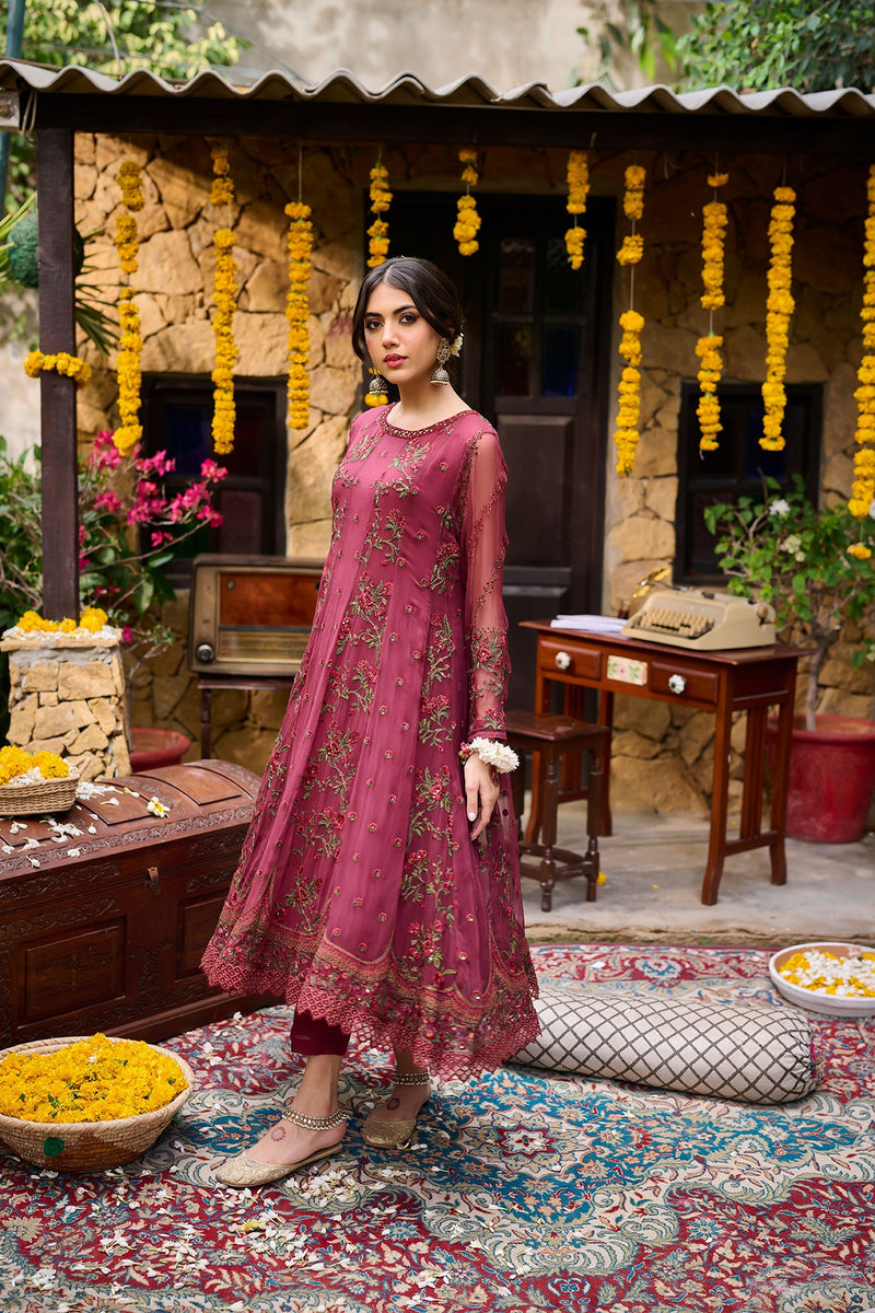 Ss24Da-2363 Maroon 2Pcs Embroidered Kurta With Trouser