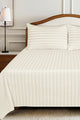 Cream Luxury Stripe Bed Sheet Set